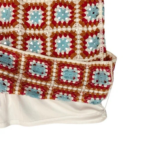 Granny Square Crochet Mini Dress. Size XS - Picture 5 of 7